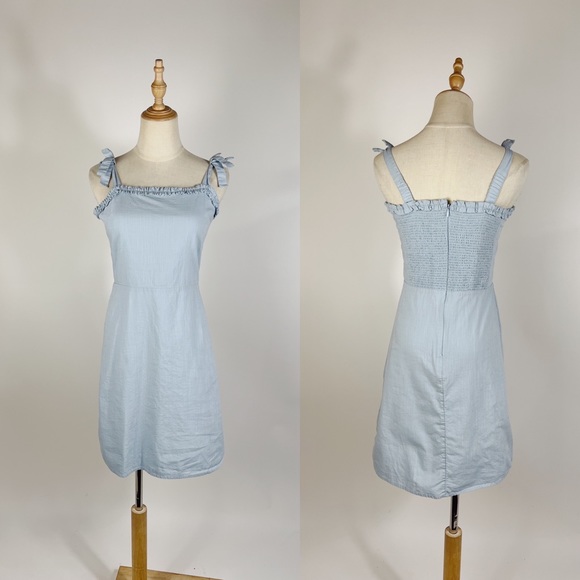 Crewcuts Other - CREWCUTS Girls Cotton Light Blue Tie Strap Smocked Sun Dress 16